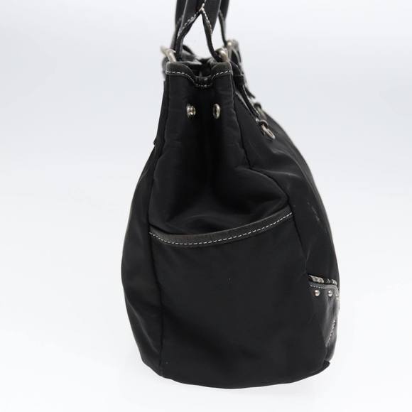 BURBERRY Blue Label Tote Bag Nylon Black Silver Auth 88574 - Picture 3 of 16